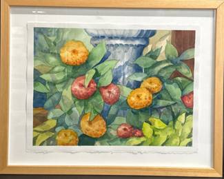 Watercolor of flowers by local artist