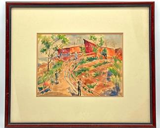Beatrice Levy (American 1892-1974) framed original watercolor, ca. 1935