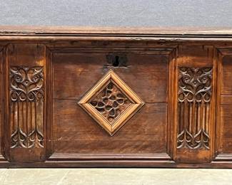 Large Continental carved coffer