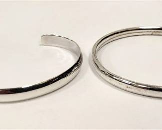 TWO STERLING BRACELETS
