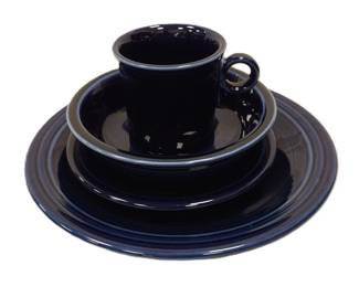 COBALT YELLOW FIESTA WARE, FOUR PIECES