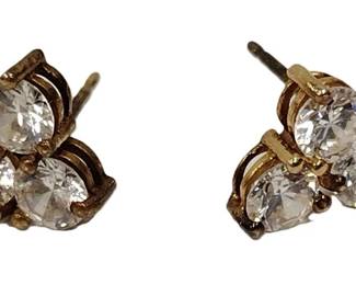 14K GOLD EARRINGS WITH CZ'S