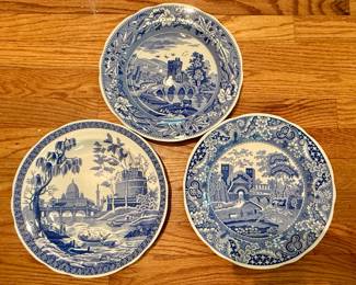 Spode Blue Room Collection plates Lucano, Rome and Castle