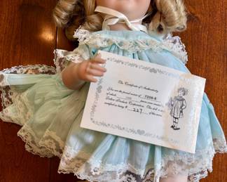 Delton Products Corporation limited edition porcelain doll (#227/1500 with COA)