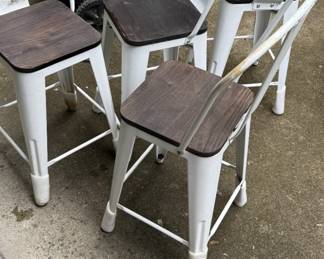 White metal bar stools