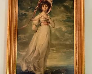 Framed reproduction of Thomas Lawrence painting "Pinkie"