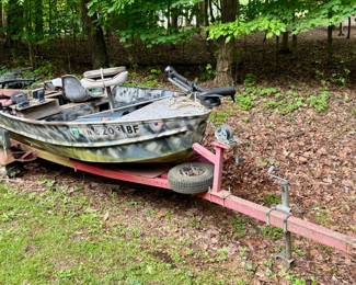 Aluminum fishing boat with trailer