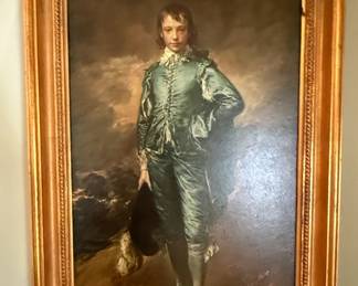 Framed reproduction of Thomas Gainsborough painting "Blue Boy"