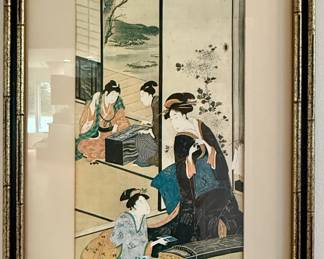 Vintage framed Japanese woodblock prints