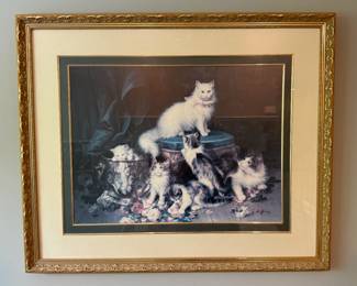 Framed reproduction of Jules LeRoy painting "Her Majesty"