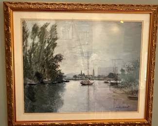 Framed reproduction of Claude Monet painting "Argenteuil Late Afternoon"