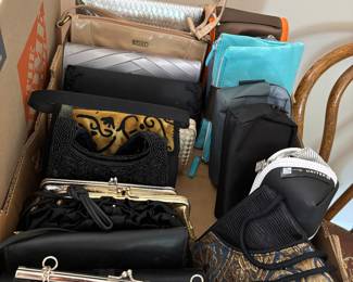 Collection of clutch purses.