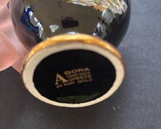 Agora from Greece 24K gold vase.