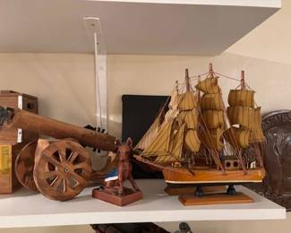 Wooden ships and canyon.