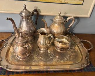 Silverplate tea and coffee service.