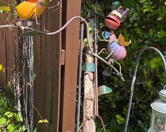 Metal garden ornaments.