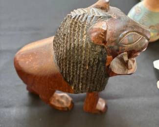 Handcarved lion.