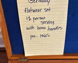 Flatware set from Germany with bone handles, pre-1940's.