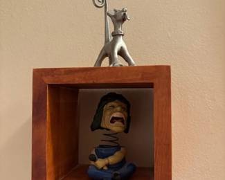 Shadow box with figures.