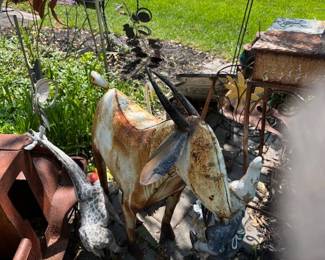 Amazing collection of metal garden art.