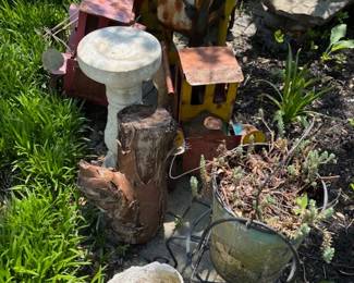 Amazing collection of metal garden art.