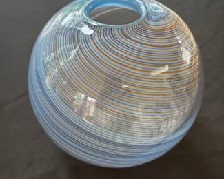 Handmade glass bowl.