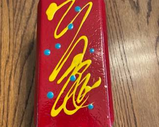 Abstract art bowl and napkin holder.