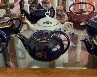 Huge collection of Hall's teapots.