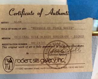 "Message of Peace Suite " by Agam.