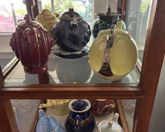 Huge collection of Hall's teapots.