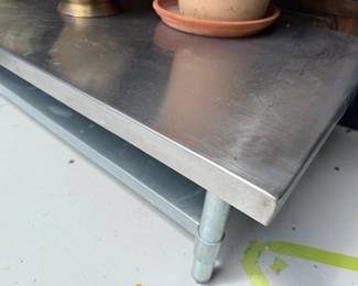 closeup metal table