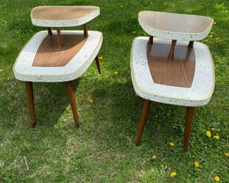 MCM  2 tier Mosaic End tables 