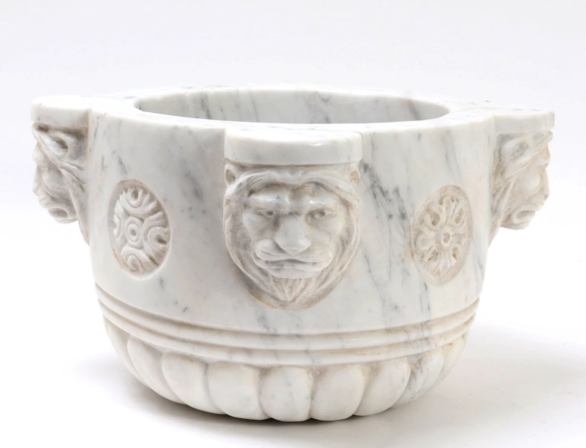 Lot 125 Massive Italian Carrara Marble Mortar