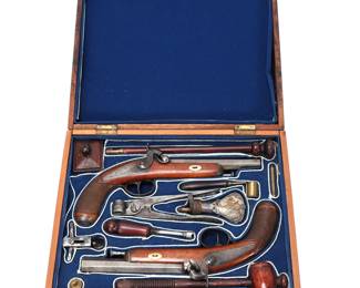 Lot 86 Cased Set of Percussion Dueling Pistols