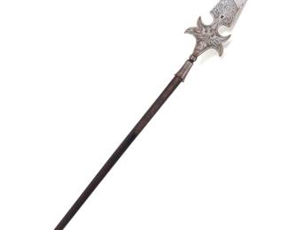 Lot 29 Etched German Parade Polearm, 16th C. Style