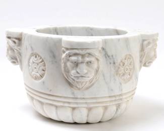 Lot 125 Massive Italian Carrara Marble Mortar