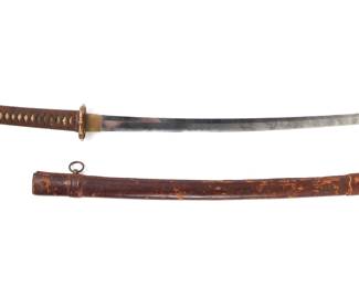 Lot 49 Japanese WWII Period Army Officers Sword, Signed by Yoshi Sade.
