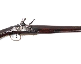 Lot 105 Antique Flintlock Pistol w Brass Mounts