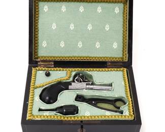 Lot 88 Case Le Page Drop Trigger Flintlock Pistol