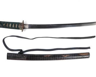 Lot 58 Antique Japanese Wakizashi w Scabbard