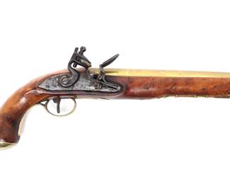 Lot 103 English Brass Barrel Flintlock Pistol, T. Ketland Co.