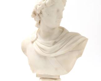 Lot 122 Late 19th C. Italian Marble Bust of Apollo