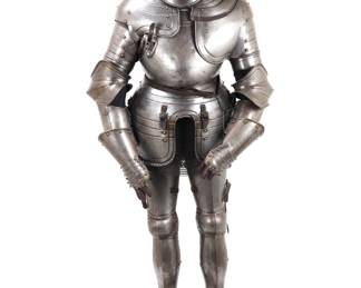 Lot 2 German Suit of Armour w Closed Helm