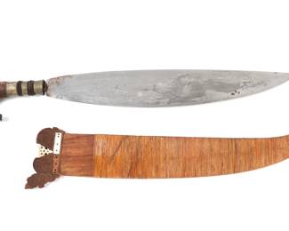 Lot 70 Philippine Moro Barong Sword w Scabbard
