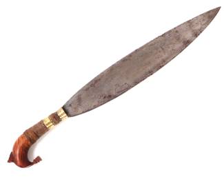 Lot 75 Philippines Moro Barong Sword w Brass Hardware