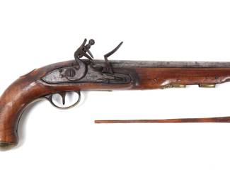 Lot 101 Ketland Flintlock Officers Pistol, 19th c.