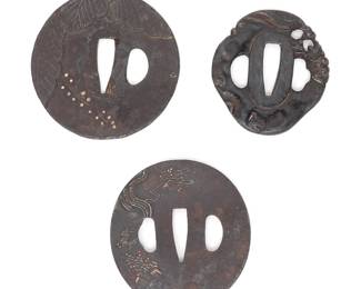 Lot 63 Collection of Three Antique Japanese Tsuba