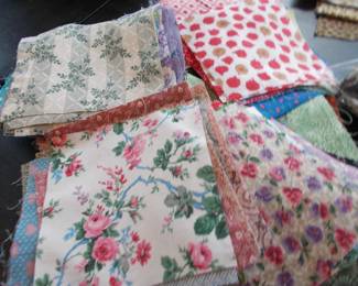 LOTS of pre cut quilt pieces....This is a quilters fabric sale!!!