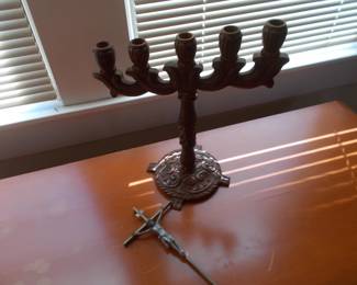 Wooden carved candelabra