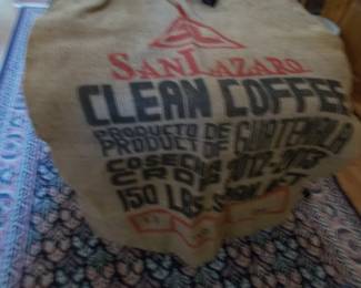 Burlap coffee bean bag